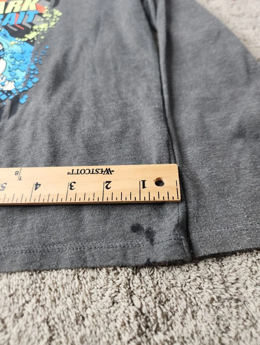 Boy's Grey Long Sleeve "Shark Bait" Tee - Cat & Jack - S (6/7) - Picture 11 of 11